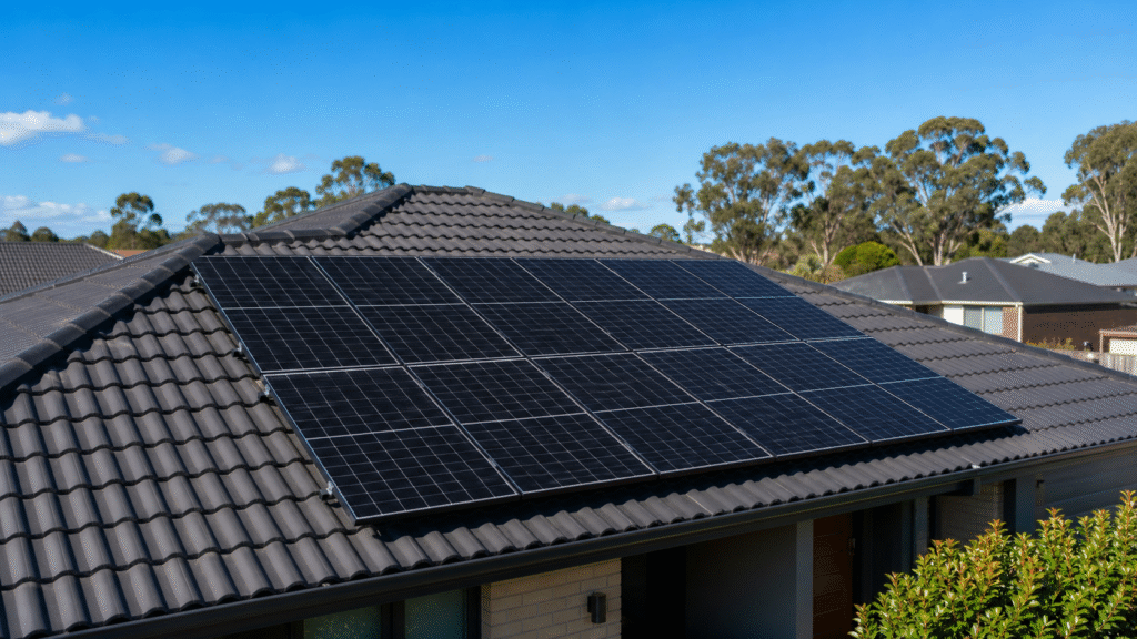 Solar panels on NSW residential rooftop