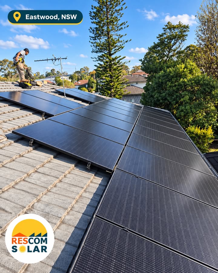 Rescom solar and battery installation in Eastwood